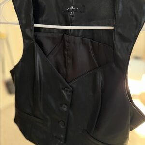 Black Faux Leather Vest